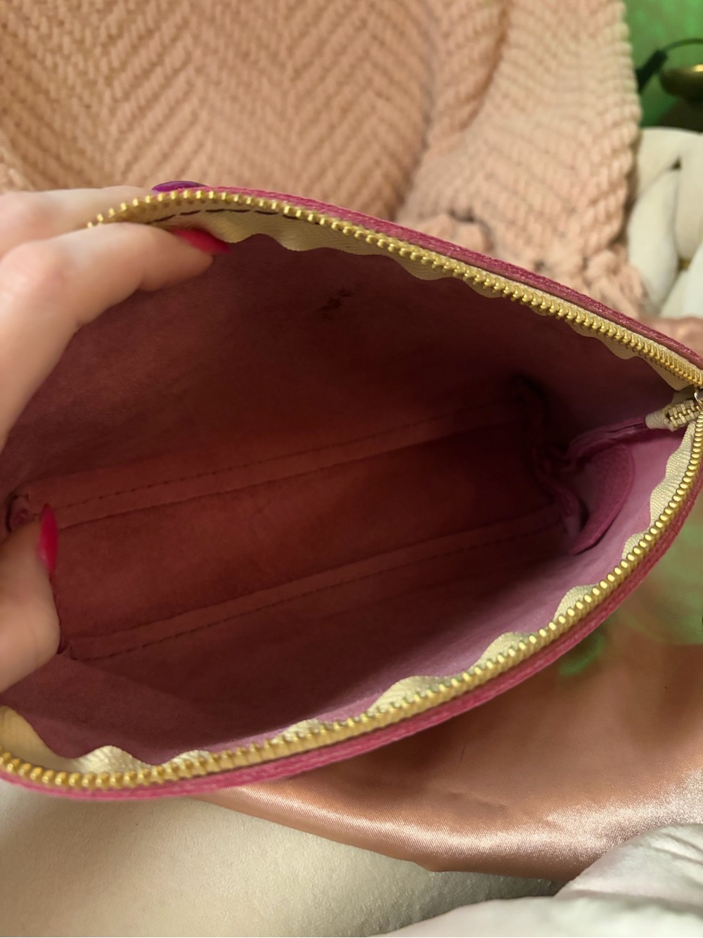 Portland Leather Eclipse Makeup Pouch in Wild Rose - NWOT - Picture 4 of 6